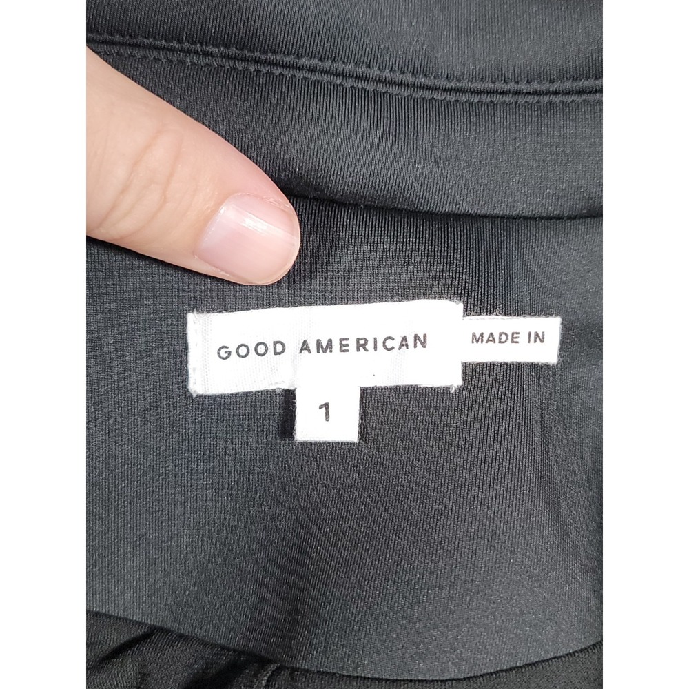 NWT Good American Scuba Blazer Jacket Black Size 1 Womens Collared Long Sleeve - Picture 11 of 16